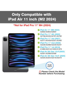 Funda con Teclado Inalámbrico OYEEICE para iPad Air 11" M2/5/4/Pro 11" - Negro 2