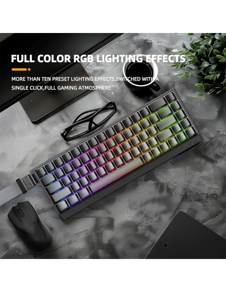 Teclado Mecánico IROK MU68PRO RGB 65% TKL Intercambiable
