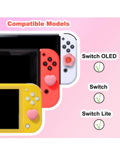 Tapa de Grips para Pulgar KimmiDirect Rosa para Switch/OLED/Lite 2