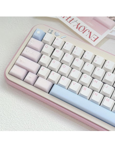Conjunto de Teclas PBT Doble Tiro 164 Teclas Rosadas Cherry MX 2