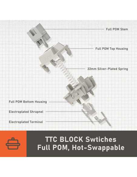 Teclado Mecánico Inalámbrico LOFREE Block 98 Teclas Recargable