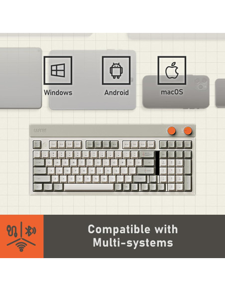 Teclado Mecánico Inalámbrico LOFREE Block 98 Teclas Recargable