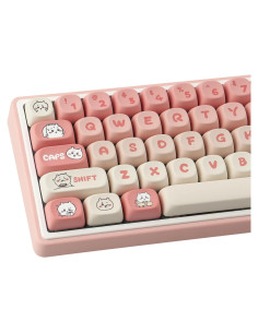 Juego de Teclas Mecánicas PBT 139 Teclas Rosa Kawaii Tyrixki