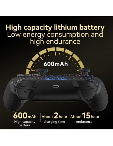 Controlador Inalámbrico Pro RALAN Negro para Nintendo Switch