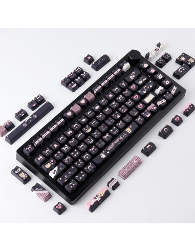 Conjunto de Teclas PBT Gato Negro TYRIXKI 142 Teclas MAO