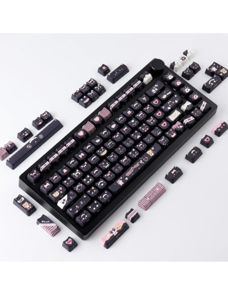 Conjunto de Teclas PBT Gato Negro TYRIXKI 142 Teclas MAO
