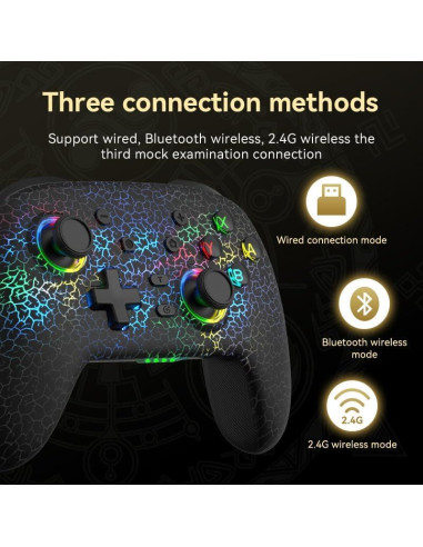 Controlador Inalámbrico Pro RALAN Negro para Nintendo Switch