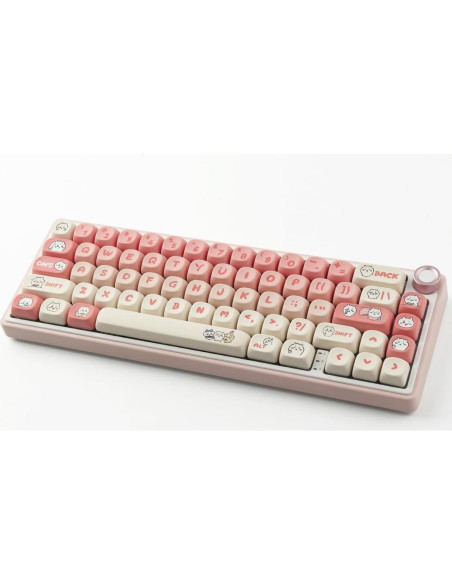 Juego de Teclas Mecánicas PBT 139 Teclas Rosa Kawaii Tyrixki
