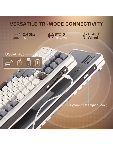Teclado Mecánico Inalámbrico RK Royal Kludge L98 para Zurdos