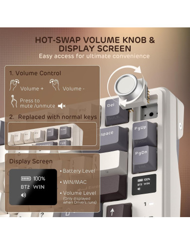 Teclado Mecánico Inalámbrico RK Royal Kludge L98 para Zurdos