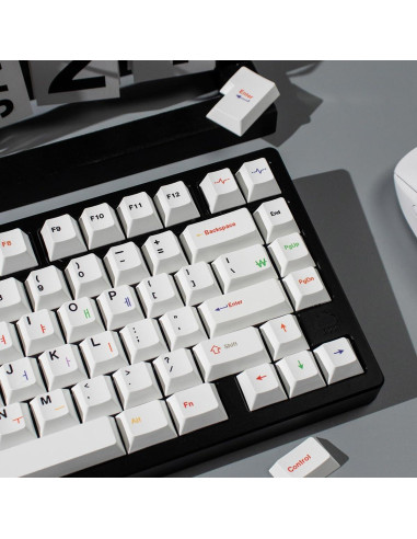 Conjunto de 144 Teclas Blancas Mintcaps PBT Cherry para Teclados