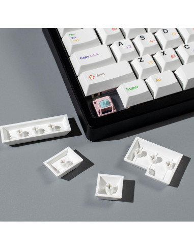 Conjunto de 144 Teclas Blancas Mintcaps PBT Cherry para Teclados