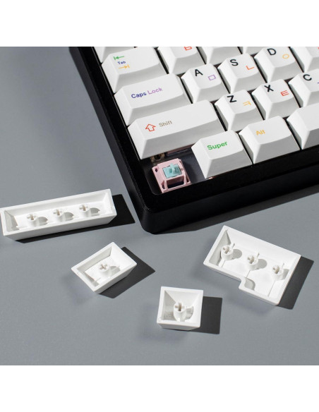 Conjunto de 144 Teclas Blancas Mintcaps PBT Cherry para Teclados