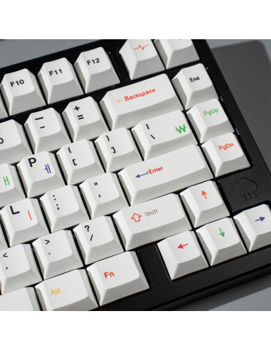 Conjunto de 144 Teclas Blancas Mintcaps PBT Cherry para Teclados