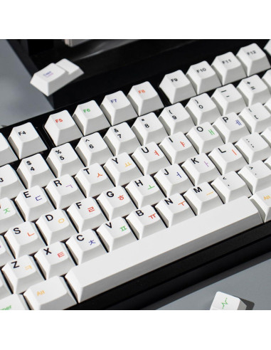Conjunto de 144 Teclas Blancas Mintcaps PBT Cherry para Teclados