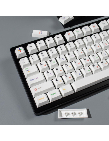 Conjunto de 144 Teclas Blancas Mintcaps PBT Cherry para Teclados