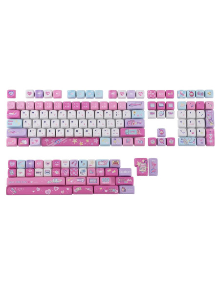 Conjunto de Teclas Mecánicas KiiBoom Y2K 144 PBT Pastel
