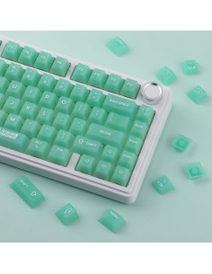 Juego de Tapas de Teclas Transparentes TYRIXKI Verde 123 Teclas 2