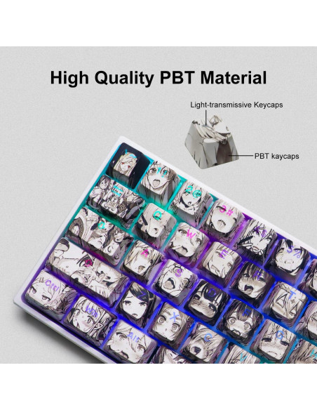 Teclado Mecánico PBT Anime Keycaps 108 Teclas OEM Retroiluminadas