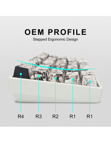 Teclado Mecánico PBT Anime Keycaps 108 Teclas OEM Retroiluminadas