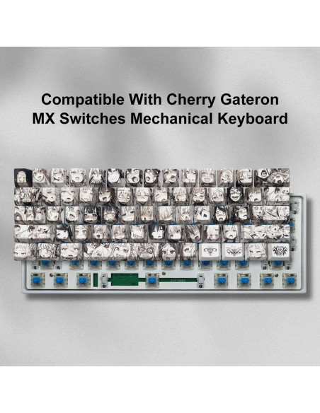 Teclado Mecánico PBT Anime Keycaps 108 Teclas OEM Retroiluminadas