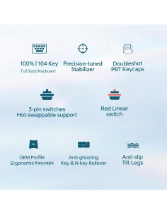Teclado Mecánico Thunderobot K104 RGB 104 Teclas PBT Azul 2