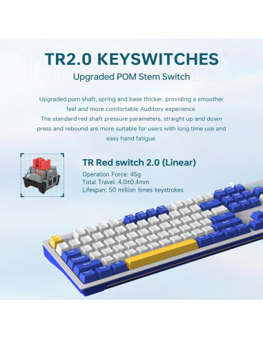 Teclado Mecánico Thunderobot K104 RGB 104 Teclas PBT Azul