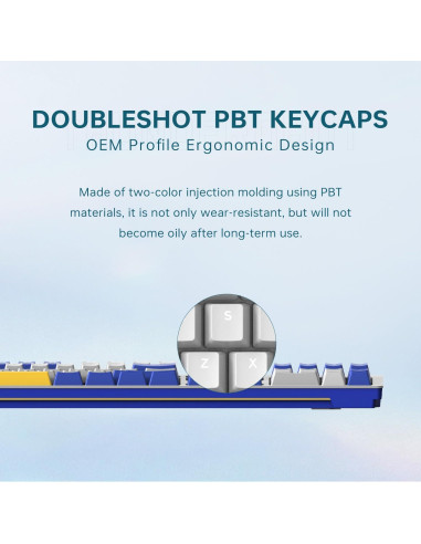 Teclado Mecánico Thunderobot K104 RGB 104 Teclas PBT Azul