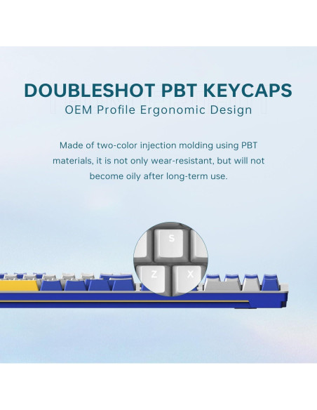 Teclado Mecánico Thunderobot K104 RGB 104 Teclas PBT Azul