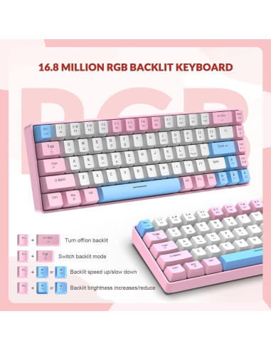 Combo Teclado Mecánico y Ratón RGB LEXONELEC MK14 68 Teclas