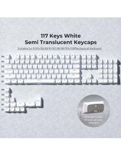Conjunto de Teclas PBT Blancas GMKWTL 117 Teclas RGB 2