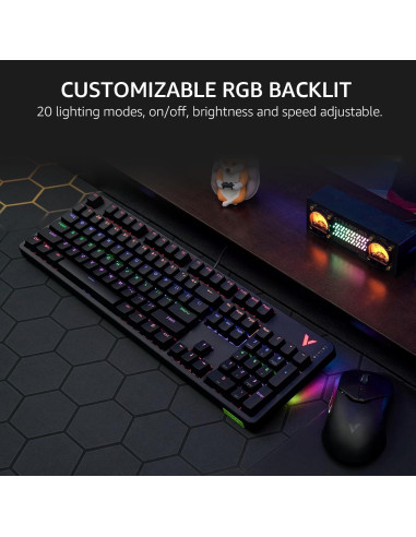 Teclado Mecánico Rapoo V500Pro RGB 104 Teclas Anti-Ghosting