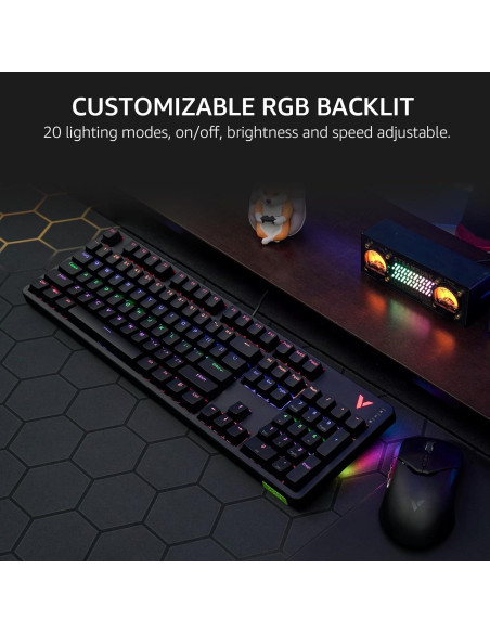 Teclado Mecánico Rapoo V500Pro RGB 104 Teclas Anti-Ghosting