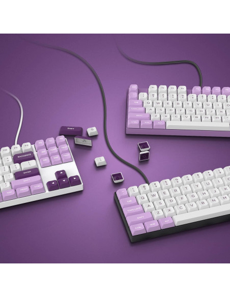 Conjunto de Teclas PBT Dagaladoo 189 Teclas Blancas/Púrpuras