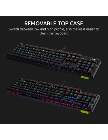Teclado Mecánico Rapoo V500Pro RGB 104 Teclas Anti-Ghosting