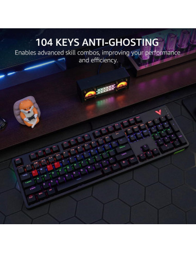 Teclado Mecánico Rapoo V500Pro RGB 104 Teclas Anti-Ghosting