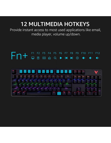 Teclado Mecánico Rapoo V500Pro RGB 104 Teclas Anti-Ghosting