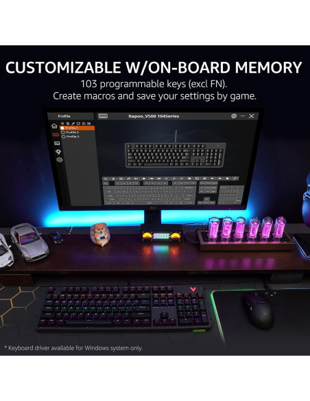 Teclado Mecánico Rapoo V500Pro RGB 104 Teclas Anti-Ghosting