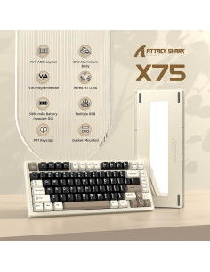 Teclado Mecánico Inalámbrico Attack Shark X75-QMK RGB - Aluminio 2