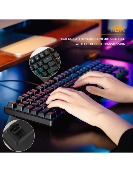 Teclado Mecánico RGB IROK FE87/104, Intercambiable en Caliente, Tipo-C