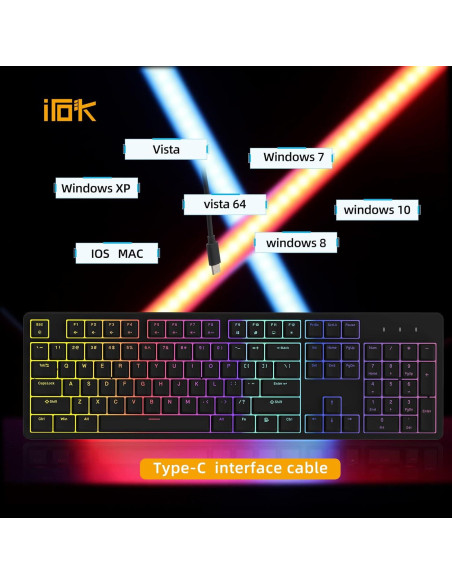 Teclado Mecánico RGB IROK FE87/104, Intercambiable en Caliente, Tipo-C