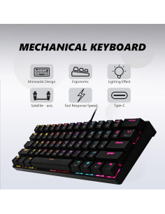 Teclado Mecánico Gaming Bangsanth RS0 61 Teclas Retroiluminado 2