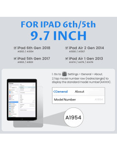 Funda Teclado Inalámbrico OYEEICE para iPad 9.7" 6ta Gen - Negro 2