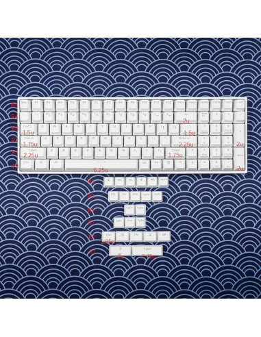 Conjunto de Teclas YMDK Doble Tiro 108 PBT Brillante Blanco 122