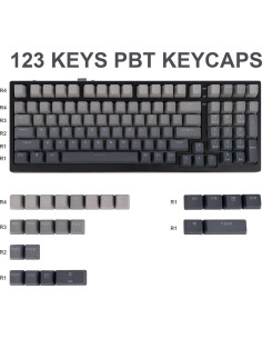 Conjunto de Teclas Personalizadas PBT GEKUCAP 123 Teclas Gradiente Gris 2