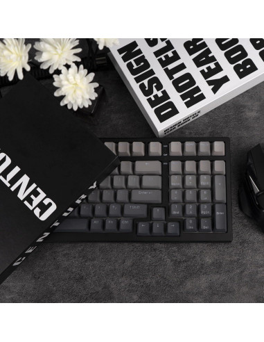 Conjunto de Teclas Personalizadas PBT GEKUCAP 123 Teclas Gradiente Gris