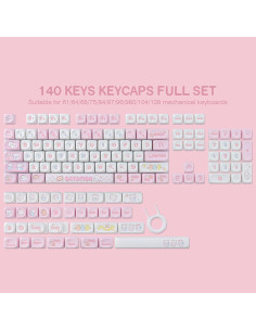 Juego de Teclas PBT Gato Bonito 140 Teclas MOA Cherry MX 2