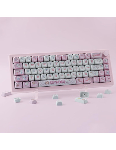 Juego de Teclas PBT Gato Bonito 140 Teclas MOA Cherry MX