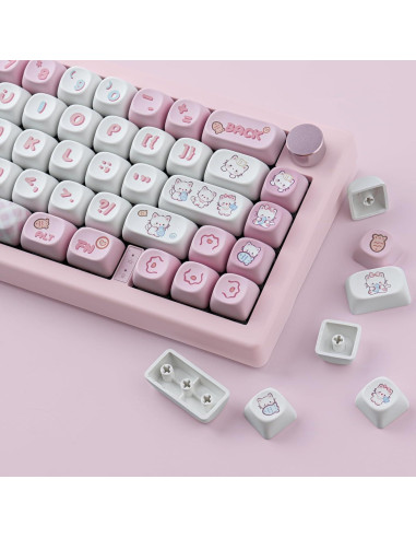 Juego de Teclas PBT Gato Bonito 140 Teclas MOA Cherry MX