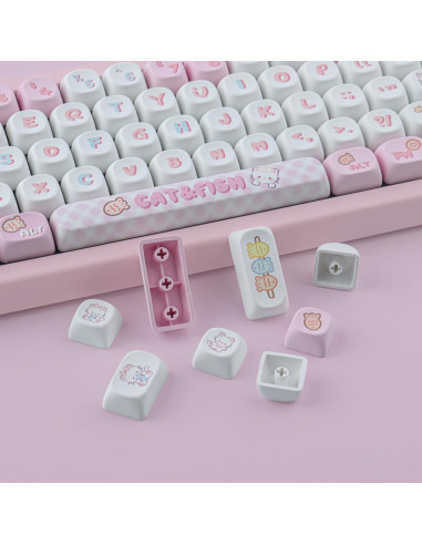 Juego de Teclas PBT Gato Bonito 140 Teclas MOA Cherry MX